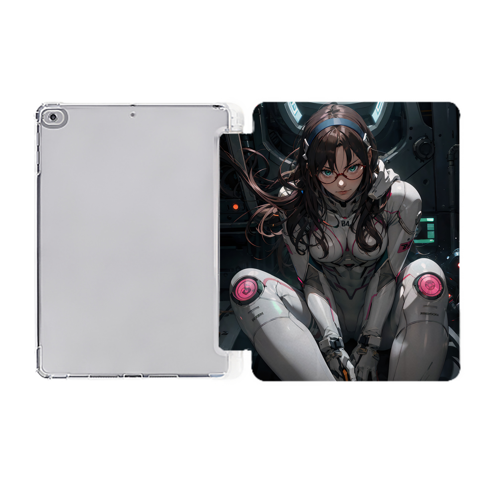 （画像用） EVA 新世紀エヴァンゲリオン IPad ケース ペン収納付き 三つ折りスタンド PUレザー×シリコン 対応機種9.5/10.5/10.9インチ